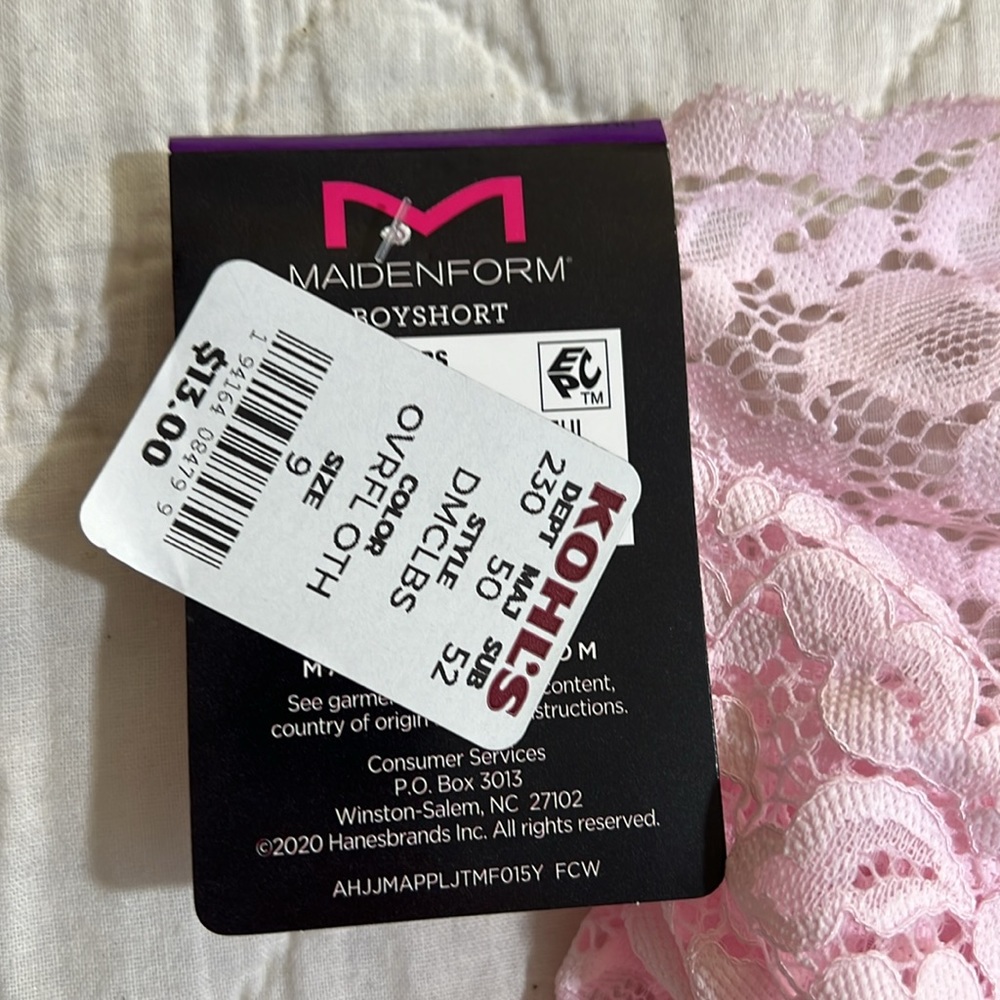 Maidenform Lace Women’s Boyshorts size 9/2XL Pink - Picture 3 of 6